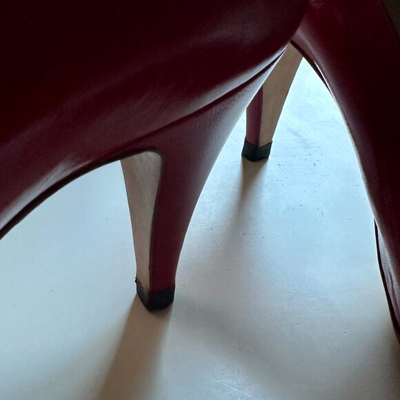 Chanel Leather Red Shoes US Size 6.5 (37.5) - Picture 7 of 13